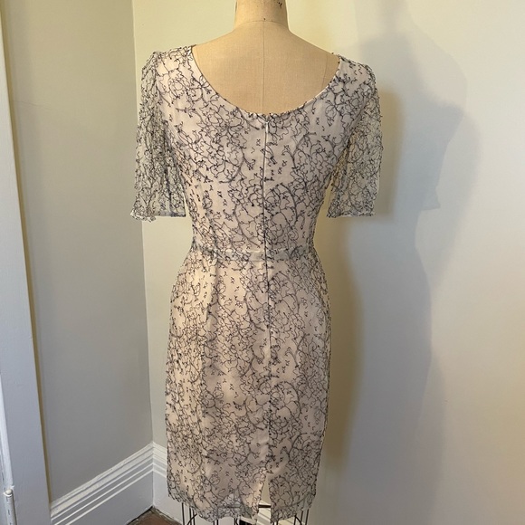 ERDEM NWOT LAST CALL -couture crm & blk  French lace cocktail dress sz US 4 - Picture 5 of 11